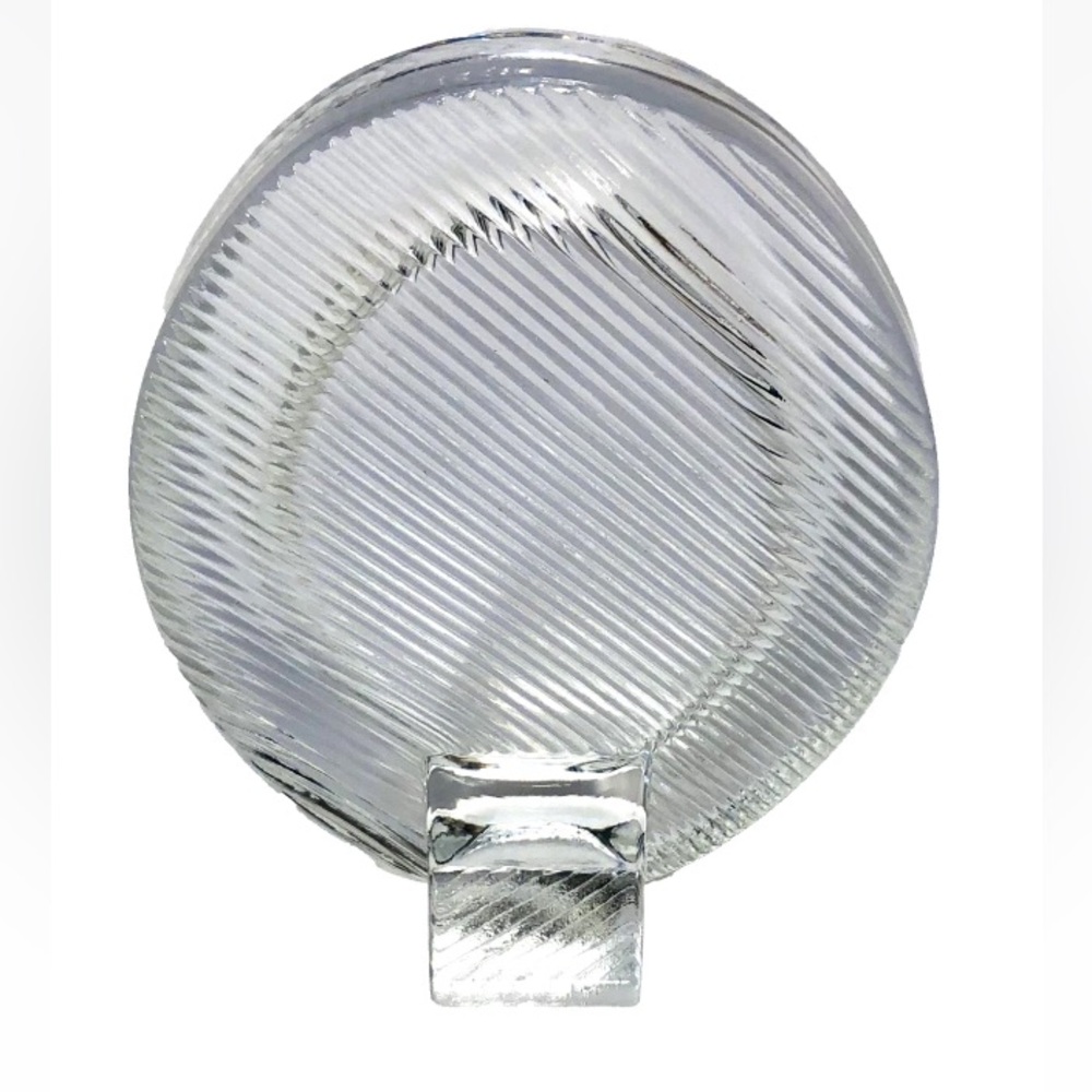 Mikasa Crystal Glass Oval Picture Frame with Ribbed Wave Design Freestanding - Picture 4 of 12